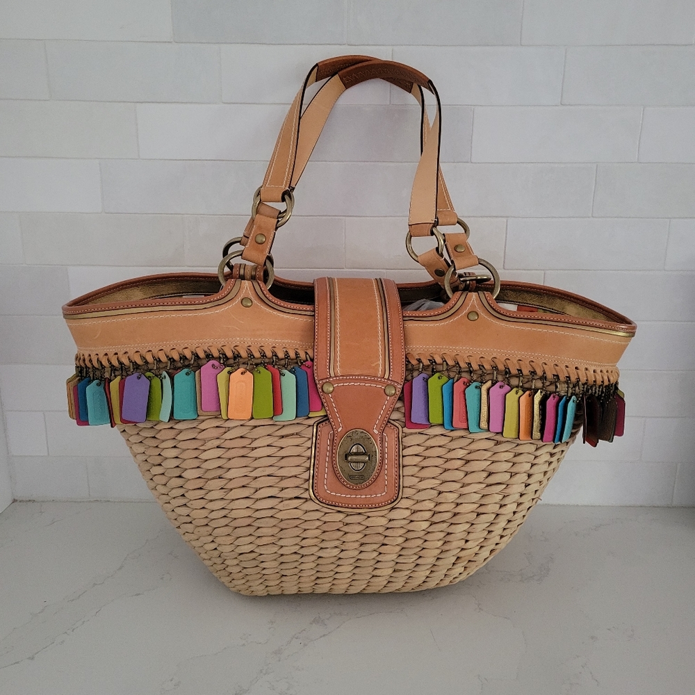 Multicolor Woven Tote Bag